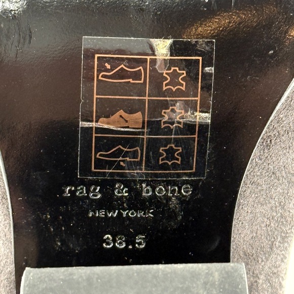 Rag & Bone Bootie Margot Suede Ankle Boots Double Zipper Block Heel Womens 38.5‎ - Picture 11 of 14